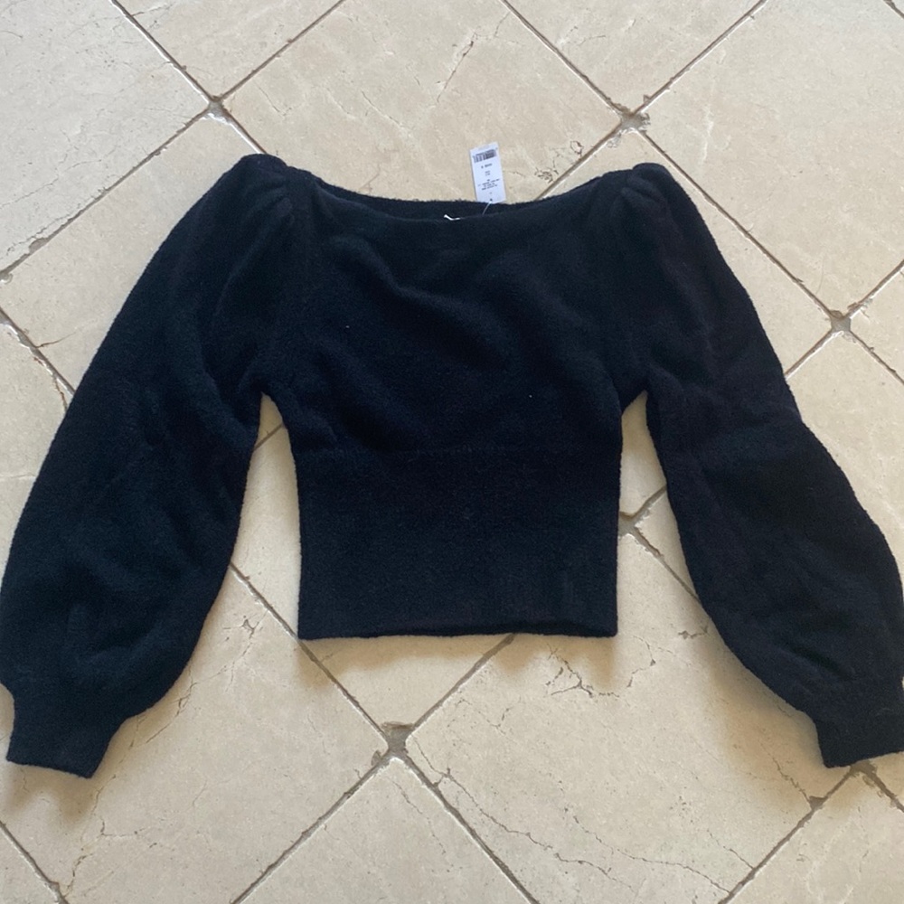 New, size S, black, baby alpaca and wool sweater